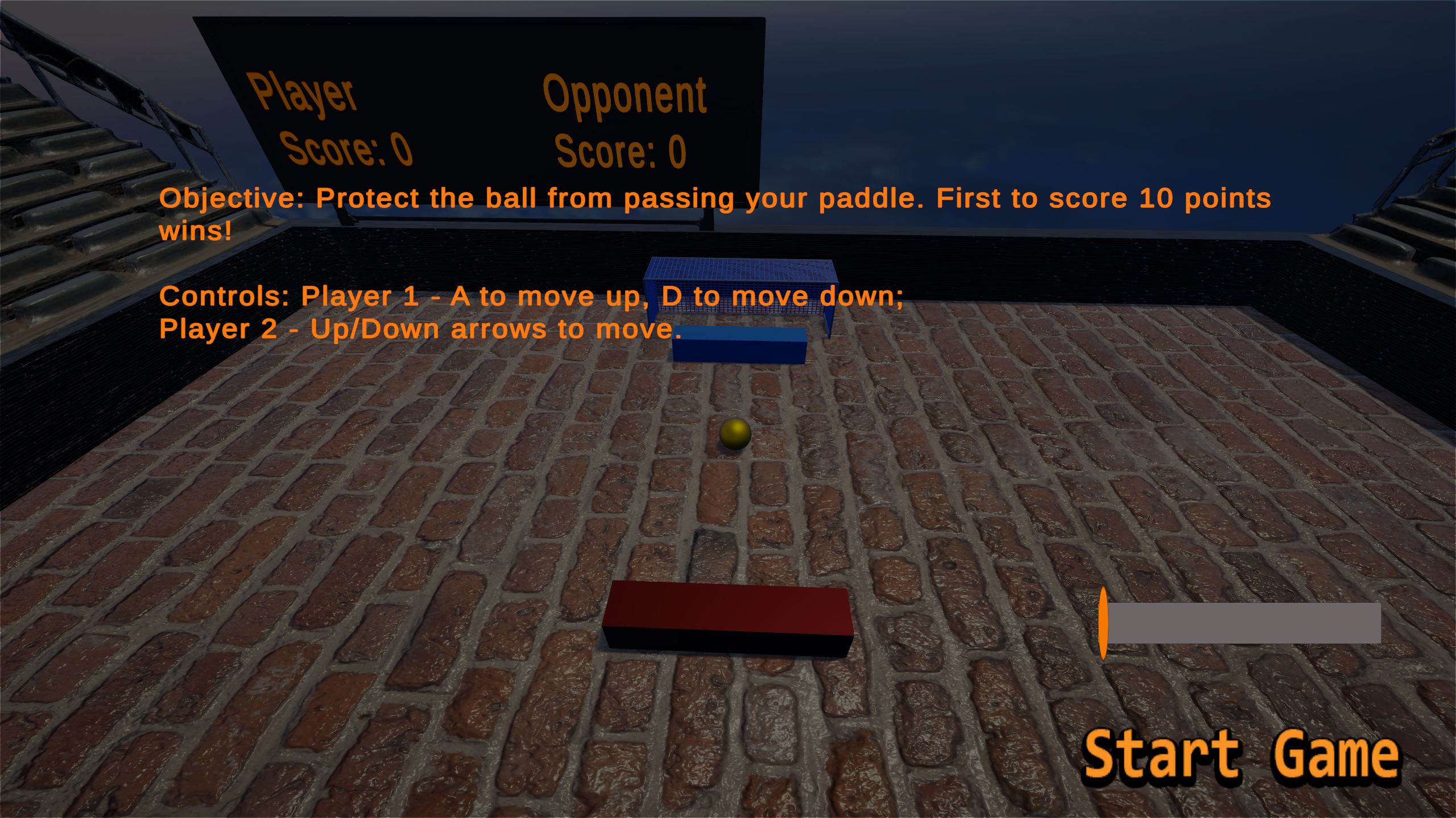 Gameplay tutorial screen for Paddle Ball 3D